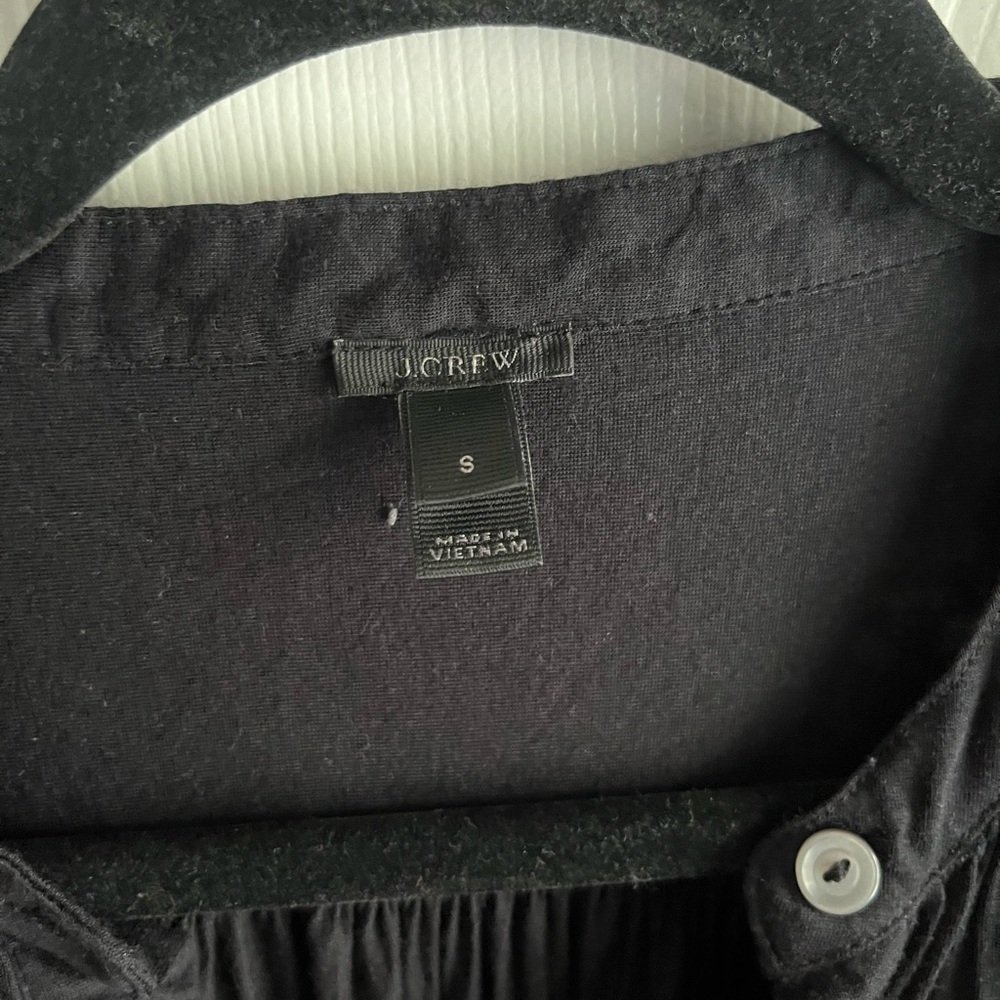 J. Crew Drapey Black Button Popover Blouse Small - Picture 5 of 6